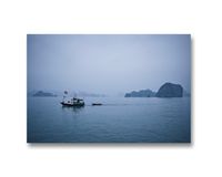 SEA, ship, boat, gray, fog, islands, water, photography,